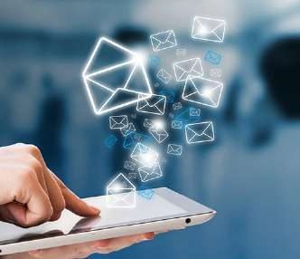 Email messages on a tablet