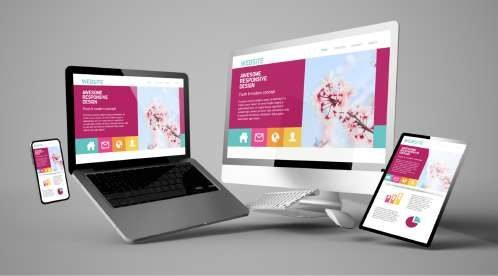 Responsive website on laptop, tablet and phone